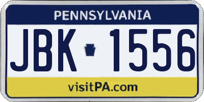 PA license plate JBK1556