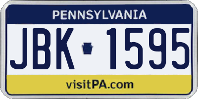 PA license plate JBK1595