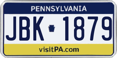 PA license plate JBK1879