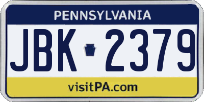 PA license plate JBK2379