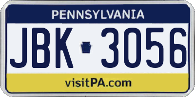 PA license plate JBK3056