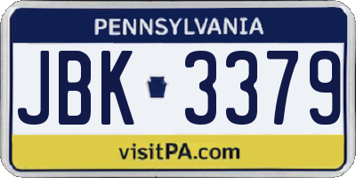 PA license plate JBK3379