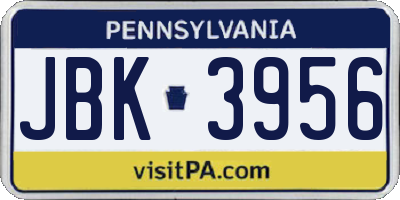 PA license plate JBK3956