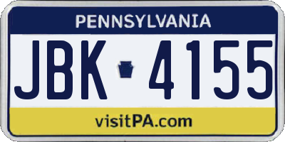 PA license plate JBK4155