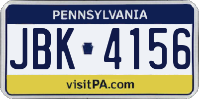 PA license plate JBK4156