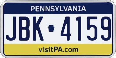 PA license plate JBK4159