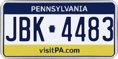 PA license plate JBK4483