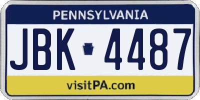 PA license plate JBK4487