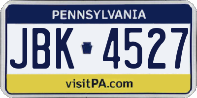 PA license plate JBK4527