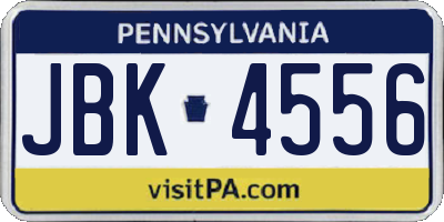 PA license plate JBK4556