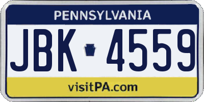 PA license plate JBK4559