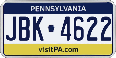 PA license plate JBK4622