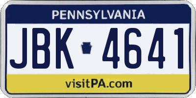 PA license plate JBK4641