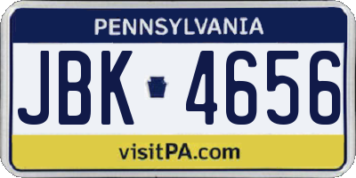 PA license plate JBK4656