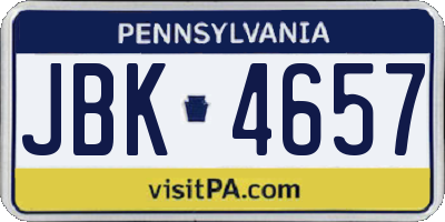 PA license plate JBK4657