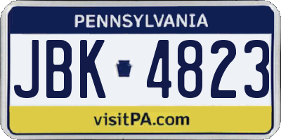 PA license plate JBK4823