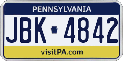 PA license plate JBK4842