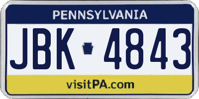 PA license plate JBK4843
