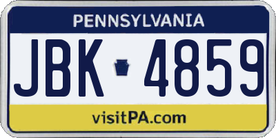 PA license plate JBK4859