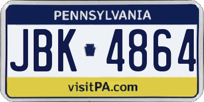 PA license plate JBK4864
