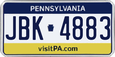 PA license plate JBK4883