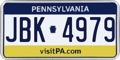 PA license plate JBK4979