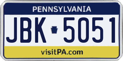 PA license plate JBK5051