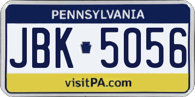 PA license plate JBK5056