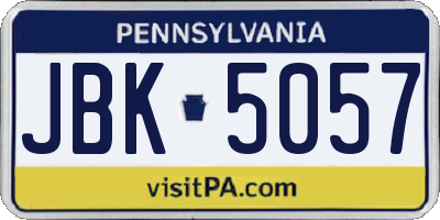 PA license plate JBK5057