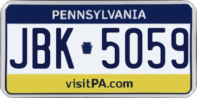 PA license plate JBK5059