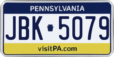 PA license plate JBK5079
