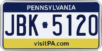 PA license plate JBK5120