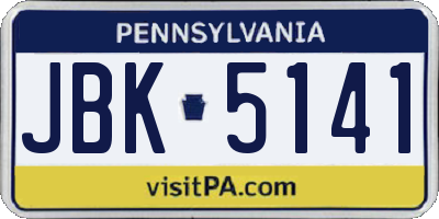 PA license plate JBK5141