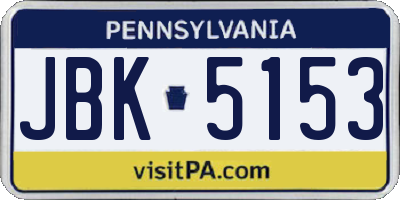 PA license plate JBK5153