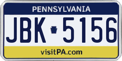 PA license plate JBK5156