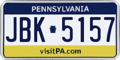 PA license plate JBK5157