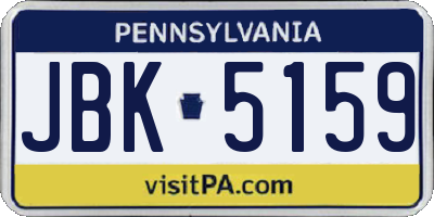 PA license plate JBK5159