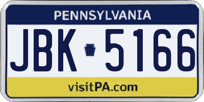 PA license plate JBK5166