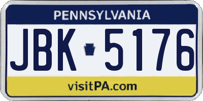 PA license plate JBK5176