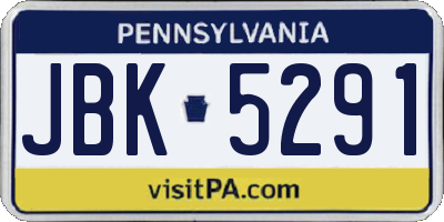 PA license plate JBK5291