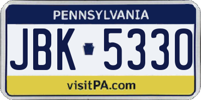 PA license plate JBK5330