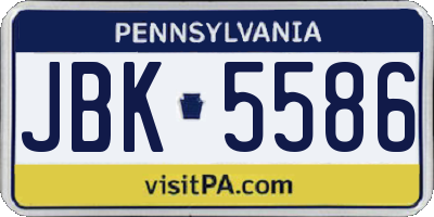PA license plate JBK5586