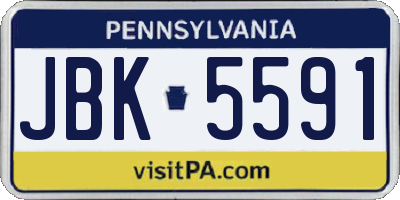 PA license plate JBK5591