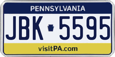 PA license plate JBK5595