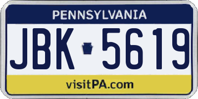 PA license plate JBK5619