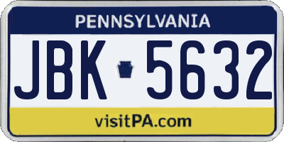 PA license plate JBK5632
