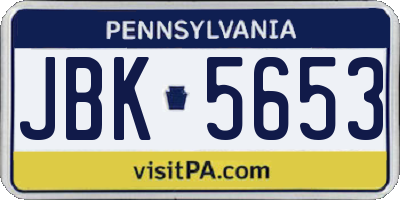 PA license plate JBK5653
