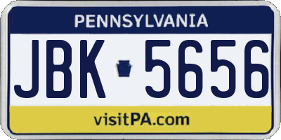 PA license plate JBK5656