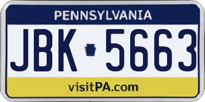 PA license plate JBK5663