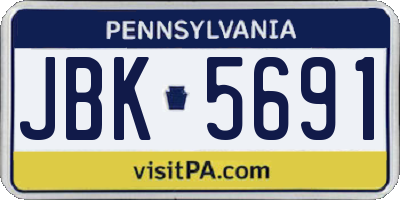 PA license plate JBK5691